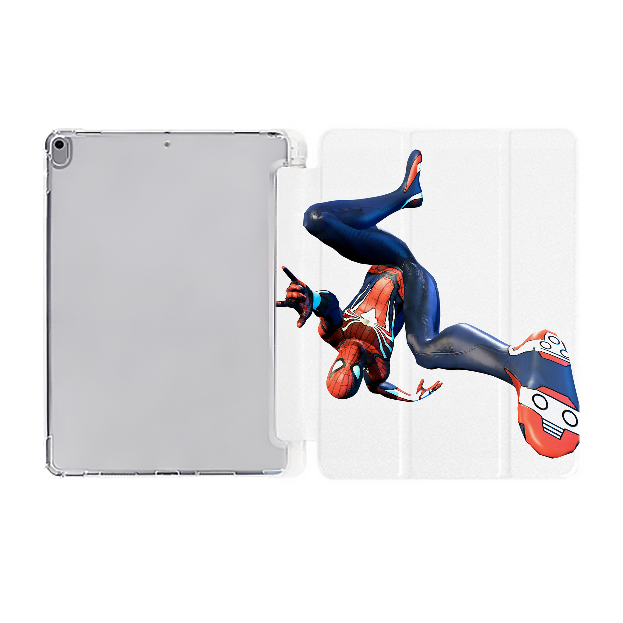 （画像用） Spider Man スパイダーマン IPad ケース ペン収納付き 三つ折りスタンド PUレザー×シリコン 対応機種9.5/10.5/10.9インチ